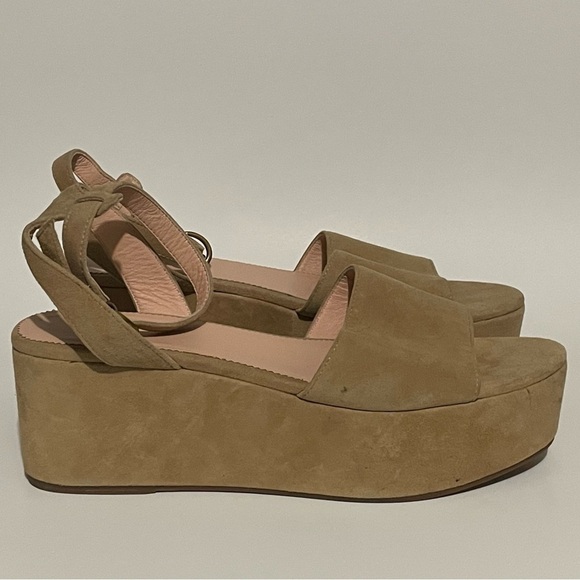 J. Crew Suede Flatform Ankle Strap Sandals in Old Lace - Picture 5 of 9